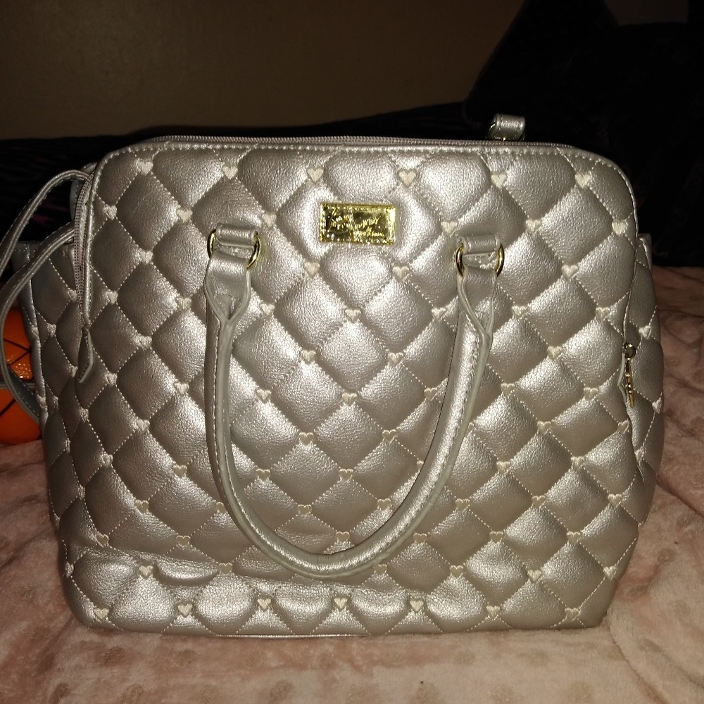 Betsey Johnson Silver Purse/Tote Large